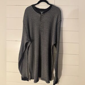 Black and Gray Long Sleeve Henley Shirt